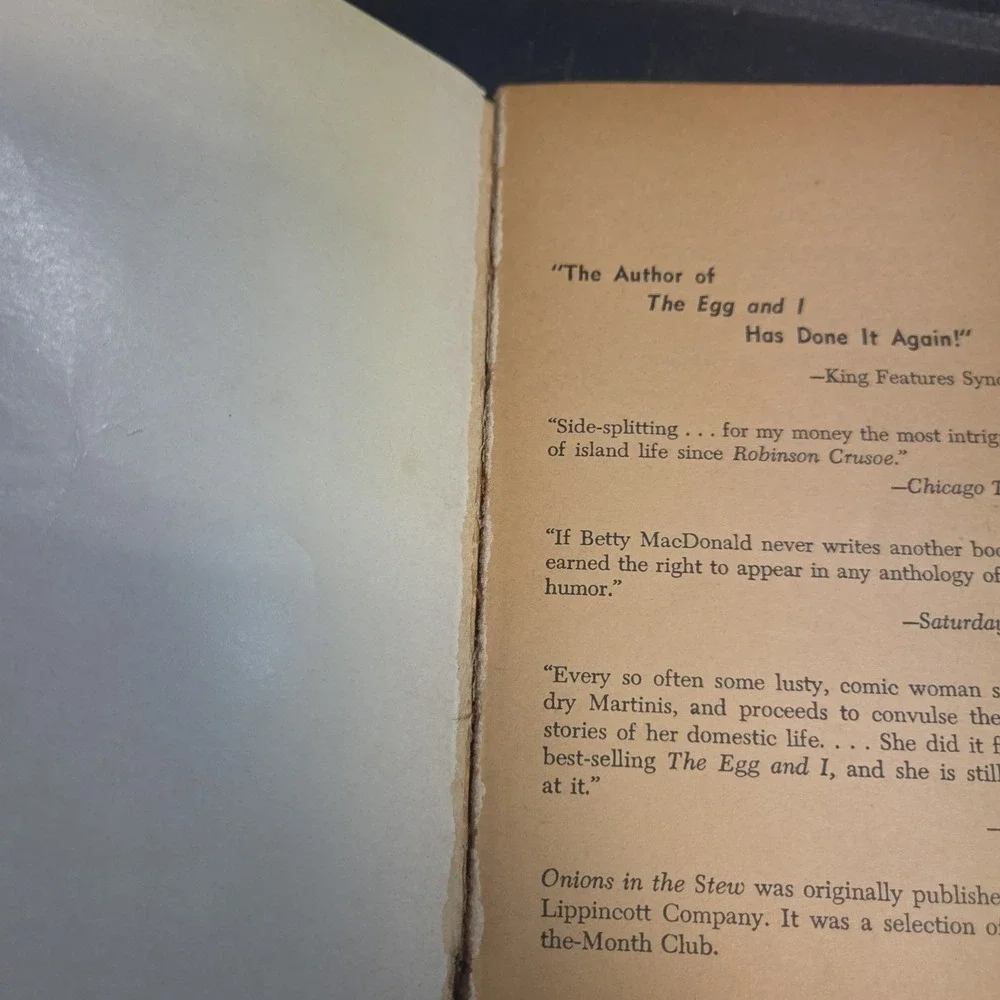 Betty‎ MacDonald Onions in the Stew (1955) Paperback